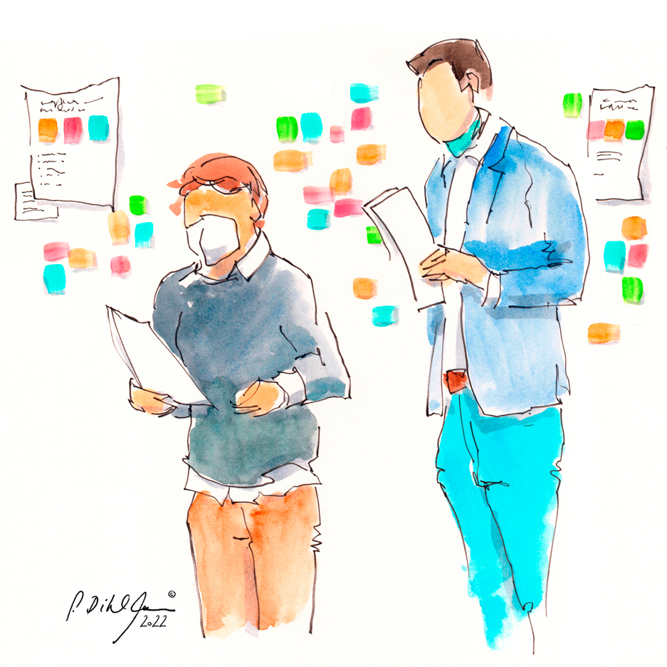 Gesketchte Workshopszene